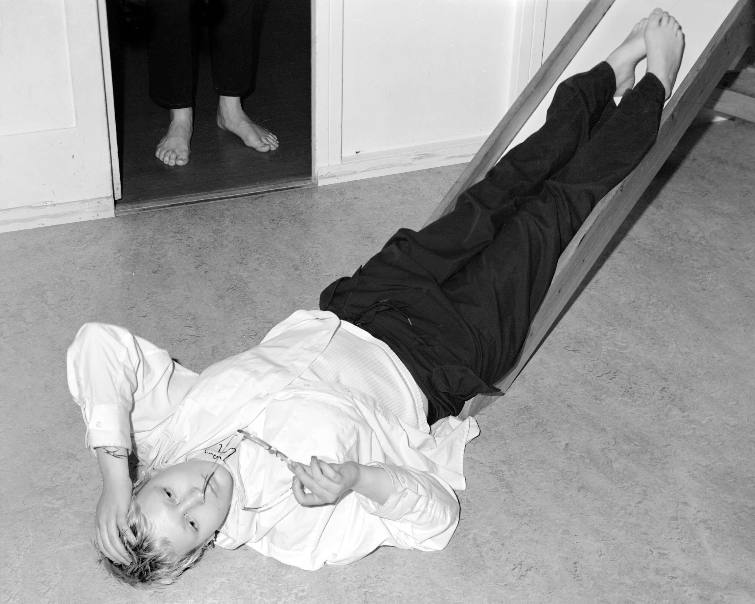 person laying on the floor